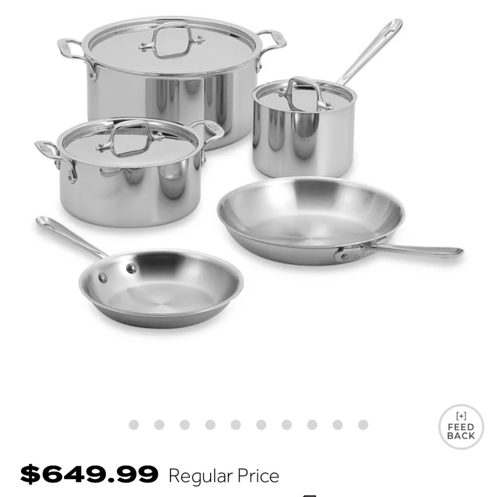 All clad 8 piece stainless pot set